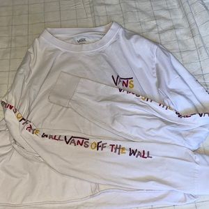 White Vans Cropped Long Sleeve Shirt.